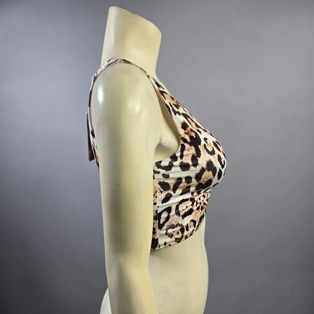 Leopard Print Women's Bra with Ring Detail R1